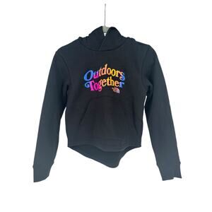 NEW The North Face Outdoors Together Girls Black Hoodie Sz Large